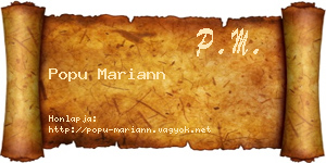 Popu Mariann névjegykártya